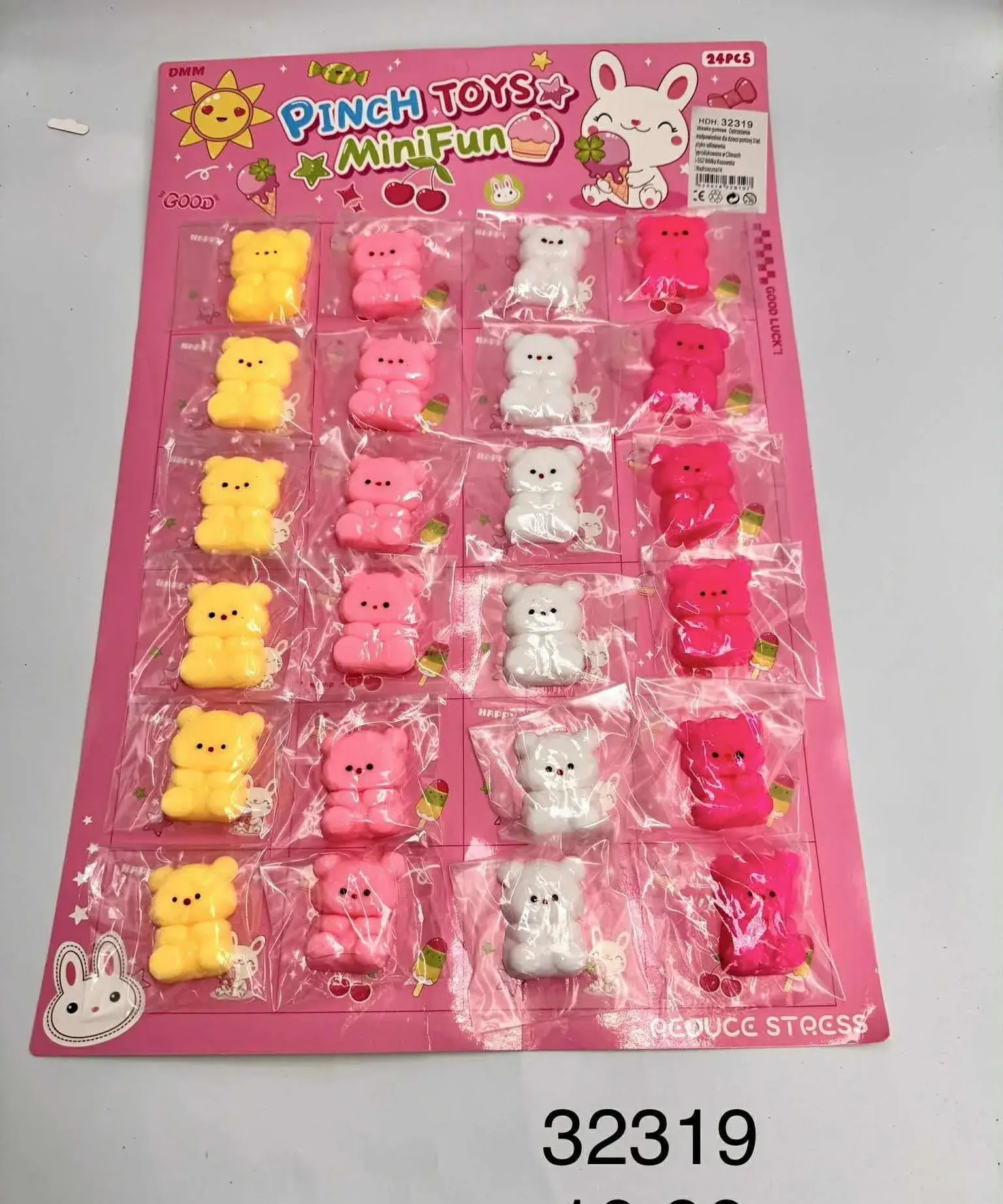 Zestaw Squeeze Pinch Toys Mini Fun Misie 12 szt.