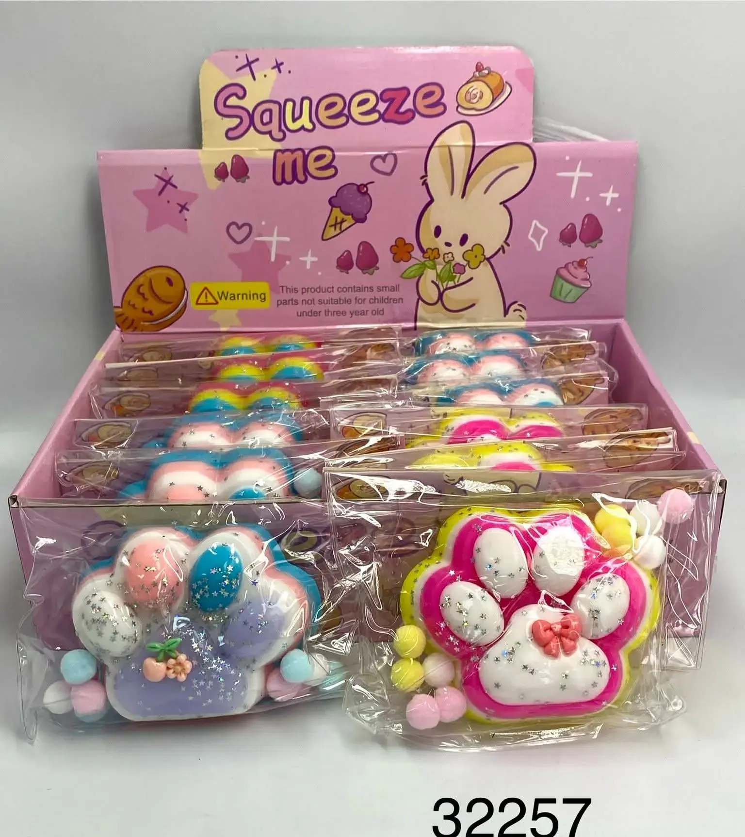 Gniotki Łapki Dużo z Brokatem i Gwiazdkami Squeeze Me, 12 szt.