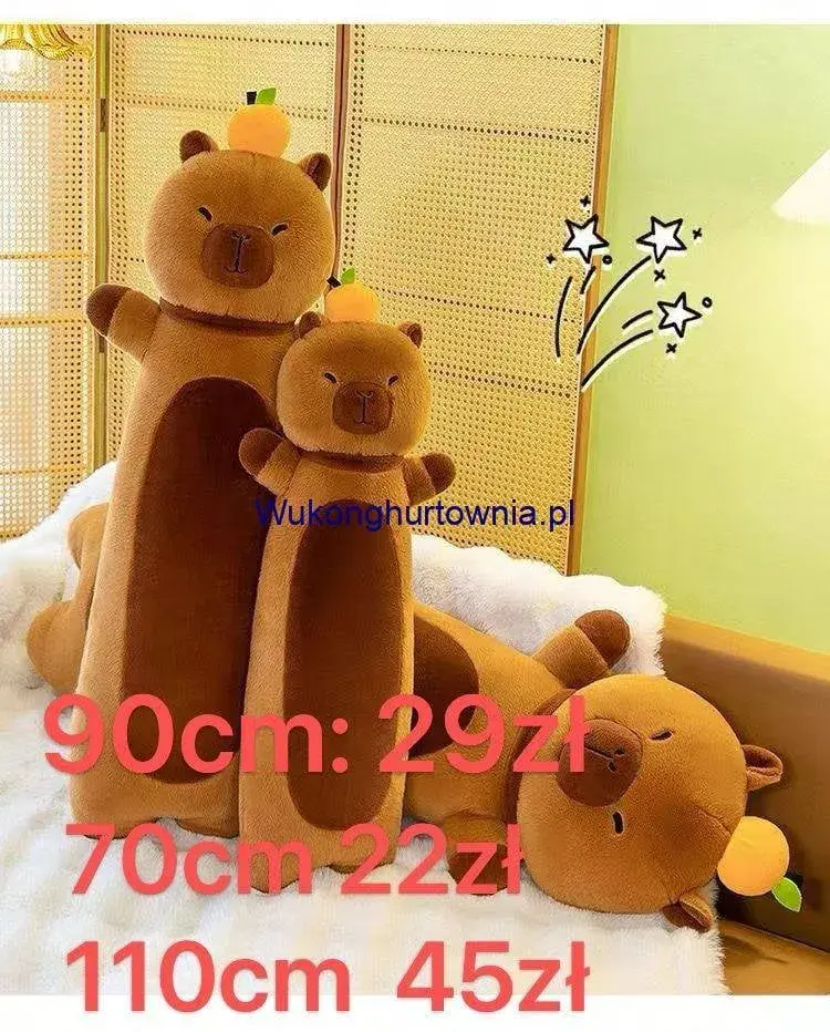 Maskotka Pluszowa Kapibara Długa Poduszka 70cm