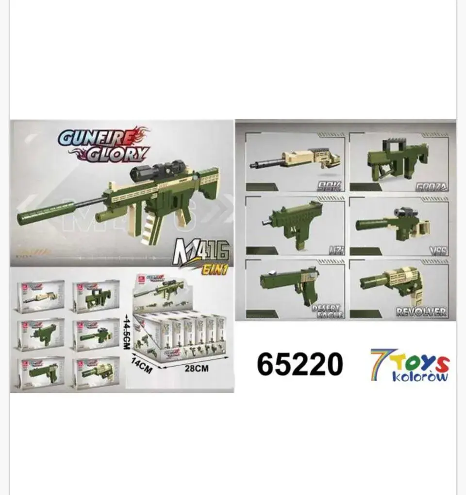Klocki Pistolety Gunfire Glory - Modele Broni 6 szt.