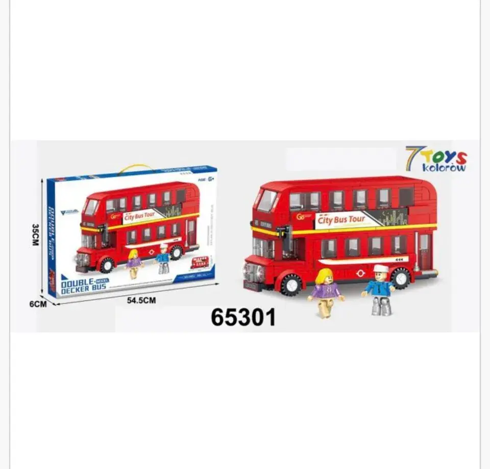 Klocki City Bus Tour 391PCS Piętrowy Autobus Londyński 65x54x38cm
