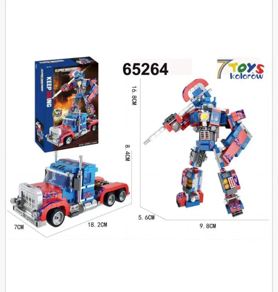 Klocki Super Warrior 2in1 Transform 413PCS Ciężarówka Robot