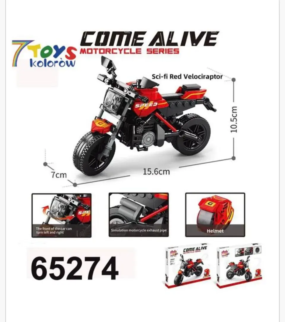Klocki Motorcycle Series Come Alive - Motocykl Sci-fi Red 15.6cm