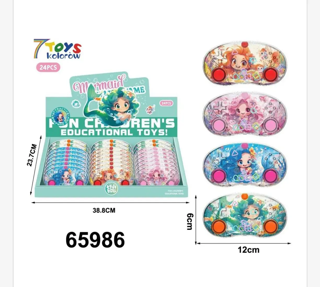 Gra Wodna Syrenka Water Game 12x6cm Zręcznościowa 24szt