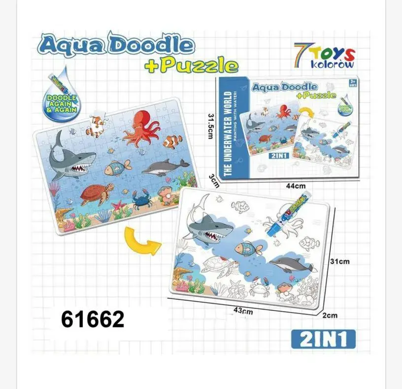 Zabawki Puzzle Aqua Doodle Podwodny Świat 2w1 44x31cm