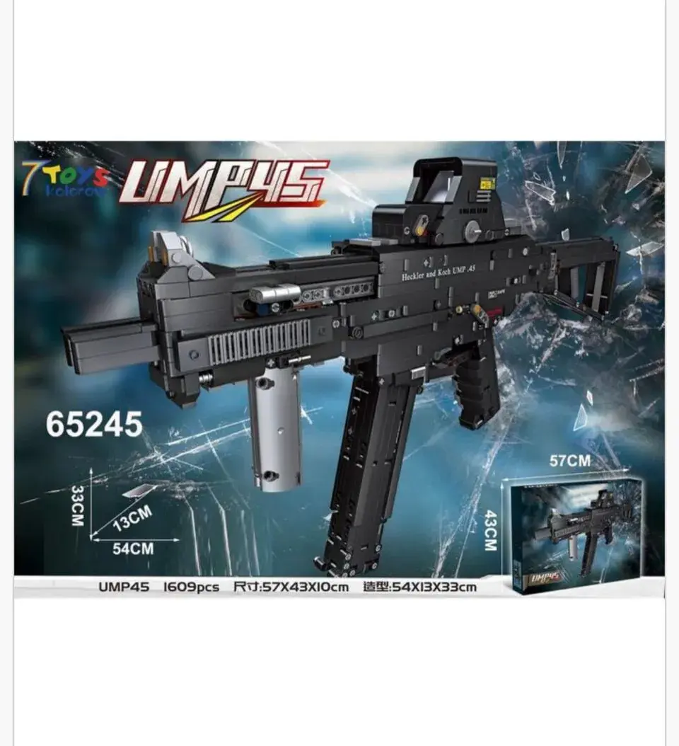 Klocki Pistolet UMP45 1609PCS Model Karabin 54cm 7TOYS