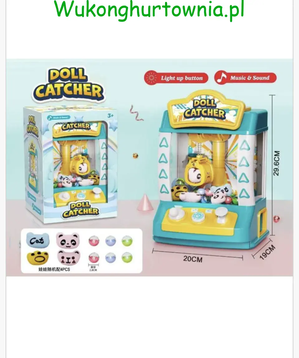 Zabawka Doll Catcher Automat do Wyławiania 29,6cm Światło Dźwięk