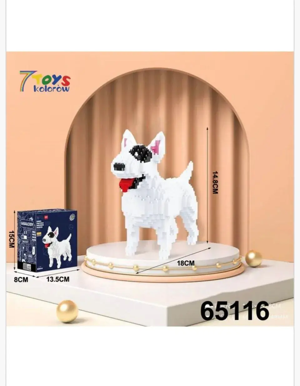 Klocki 797PCS Balody Bull Terrier Pies 18cm 65116