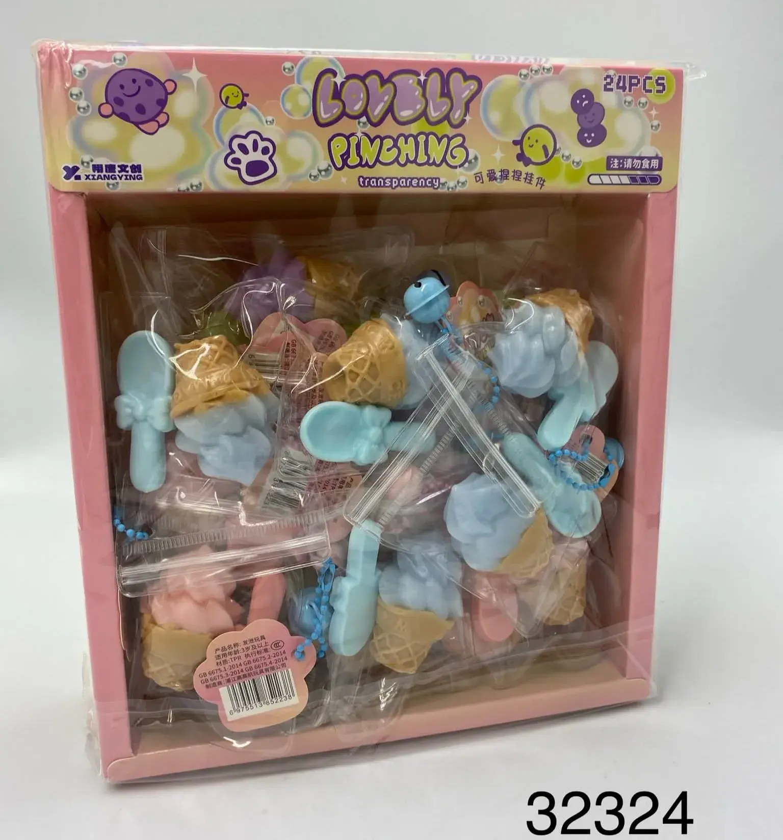 Zabawki Lovely Pinching Gniotki Lody 24 szt