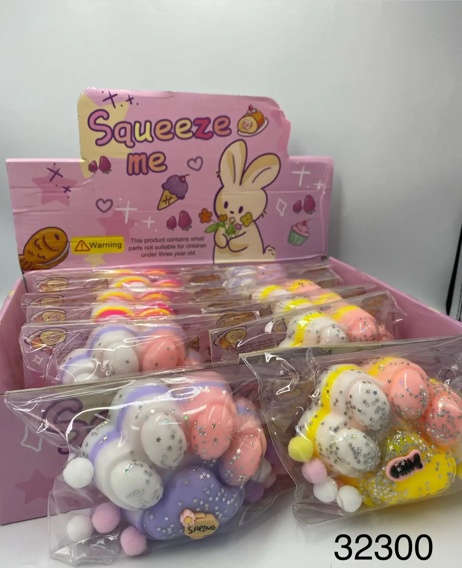 Zabawki Gniotki Łapki z Brokatem i Gwiazdkami 12 szt.