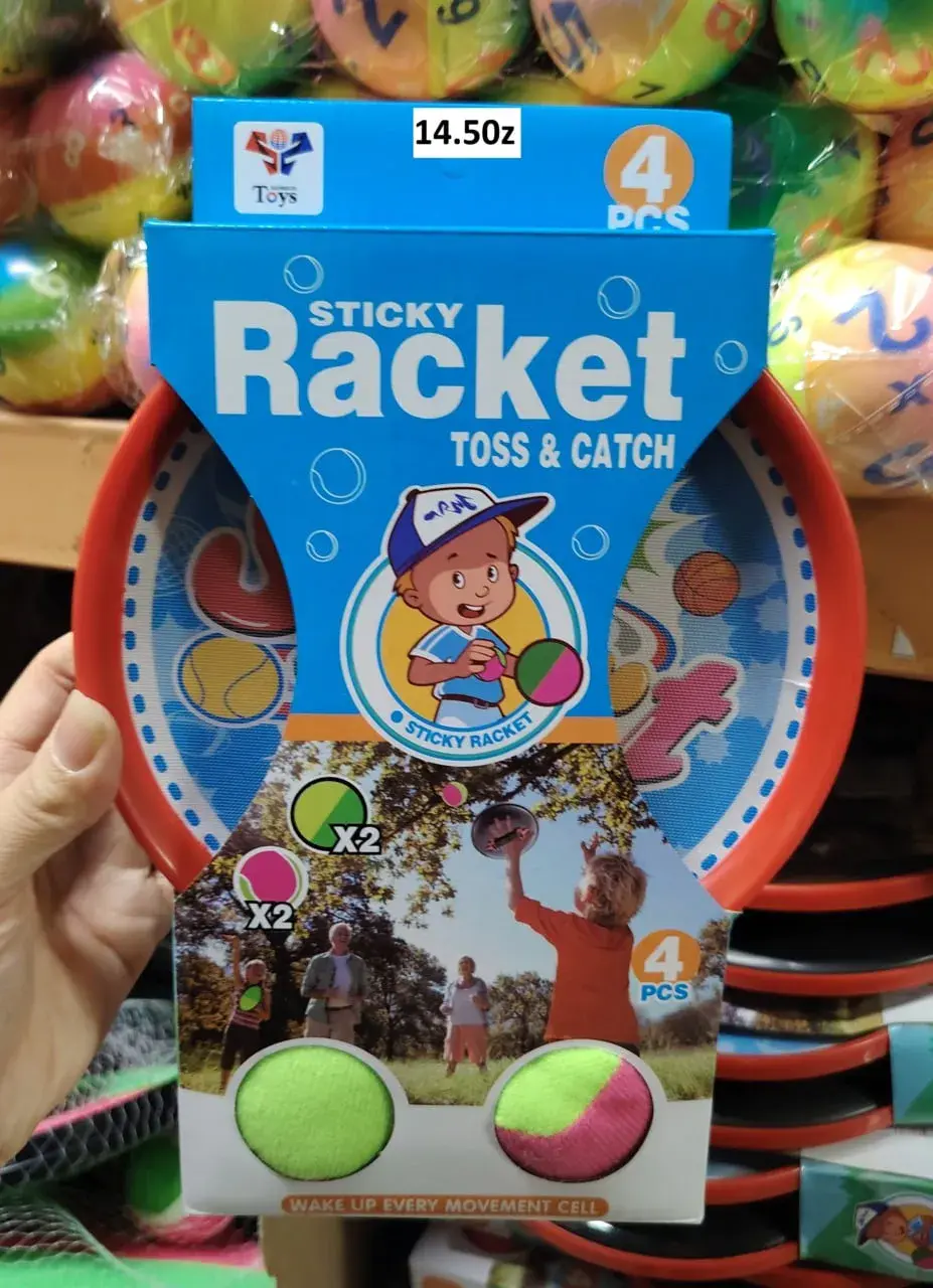 Zabawka Sticky Racket Toss & Catch - Zestaw 4 el. Paletki na Rzepy