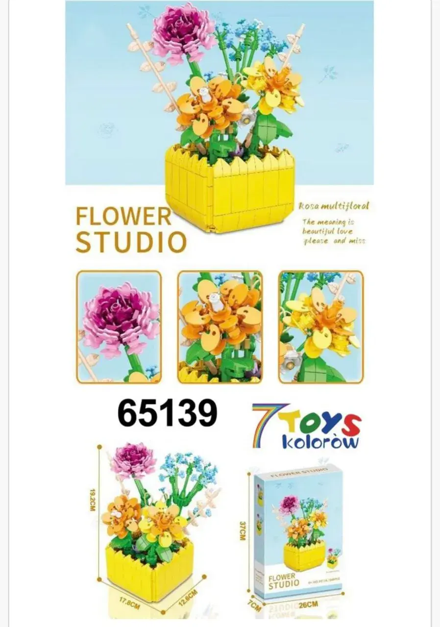 Klocki Kwiaty Flower Studio 249 el. Bukiet w Doniczce 19cm