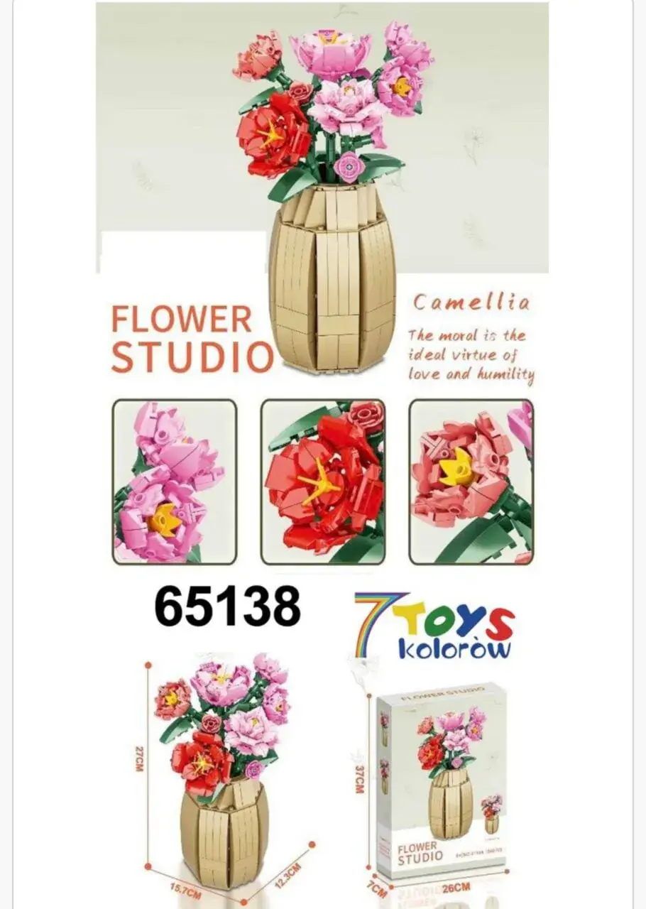 Klocki Kwiaty Flower Studio Kamelia z Wazonem 27cm