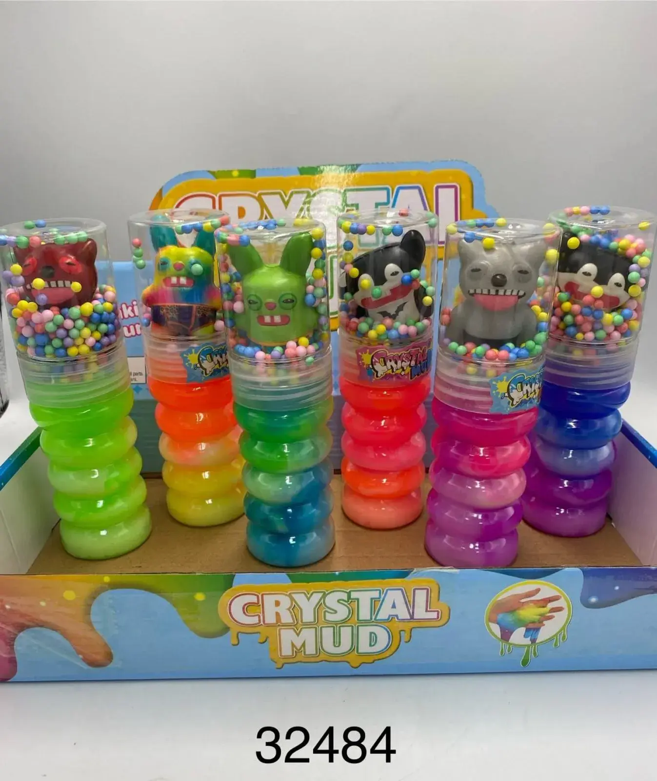 Zabawki Slime Crystal Mud w tubach z postaciami, 12 szt