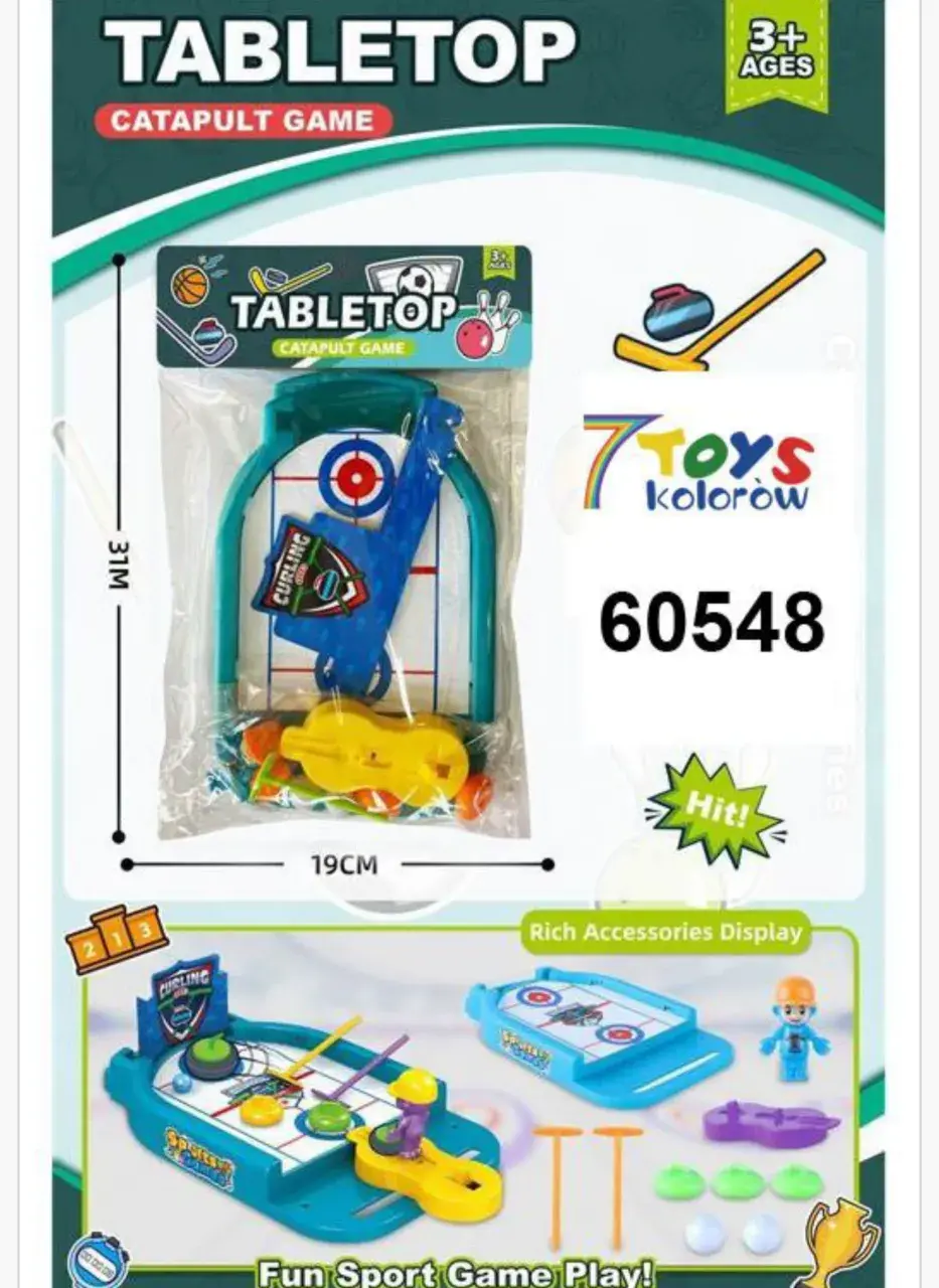 Zestaw Zabawkowa Gra Tabletop Curling Catapult 31x19cm