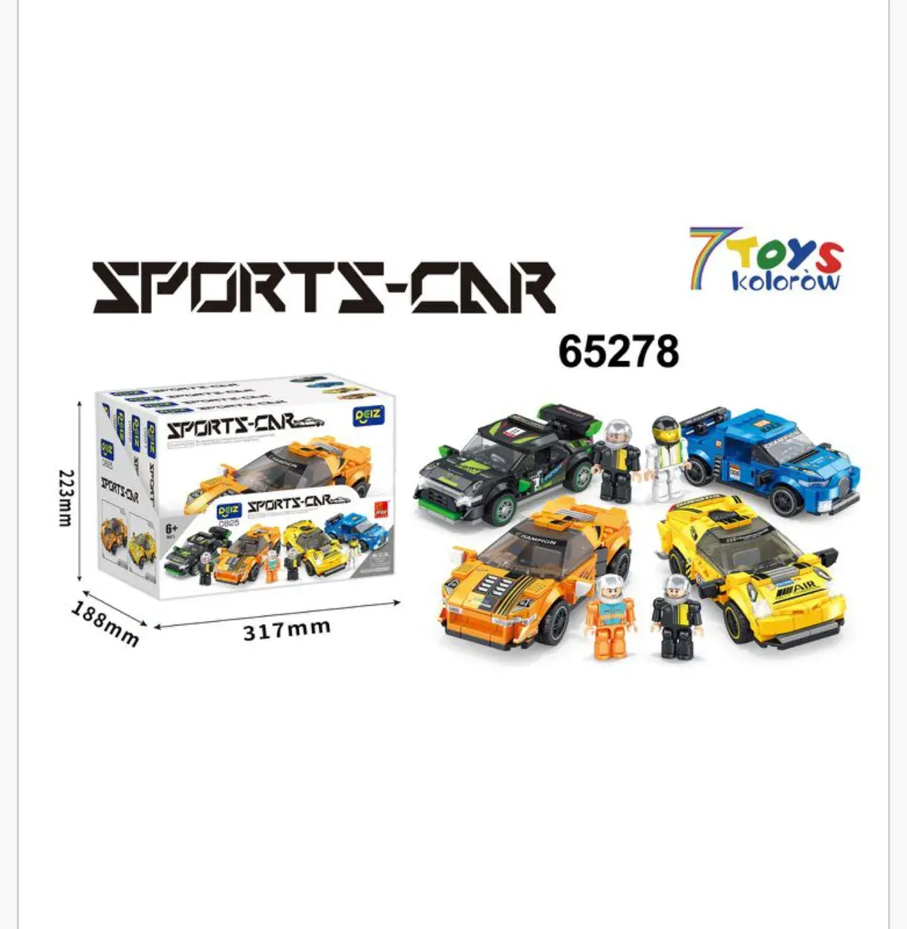 Klocki Sports Car 65278 Zestaw 4 Modele Wyścigowe z Figurkami