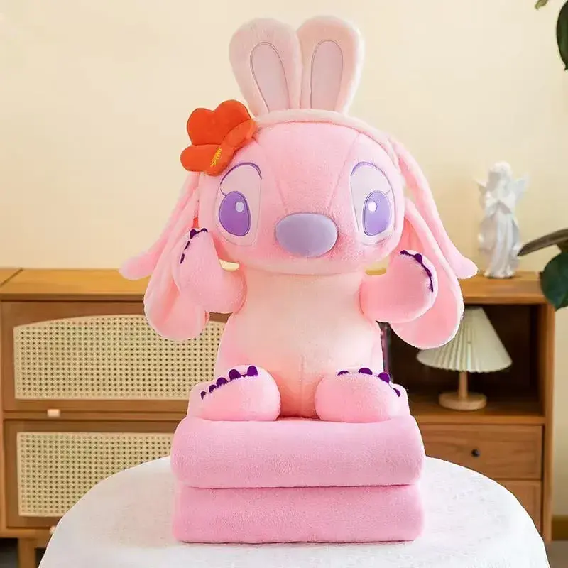 Maskotka Stitch z uszami królika różowa z kwiatkiem PK17143