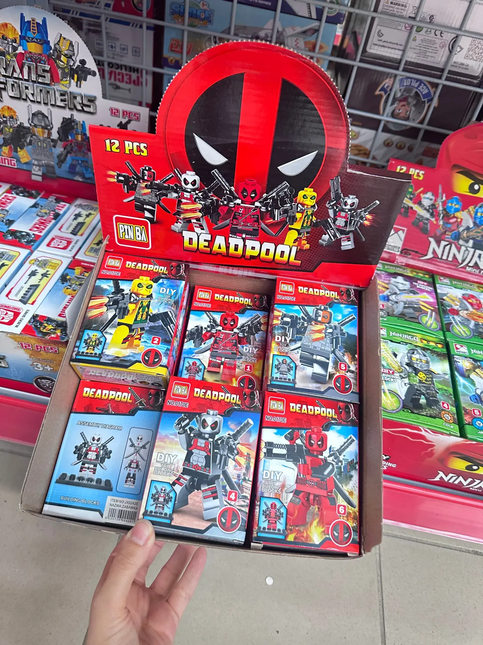 Klocki Deadpool Figurki PIN BA NO.0170E, Zestaw 12 szt