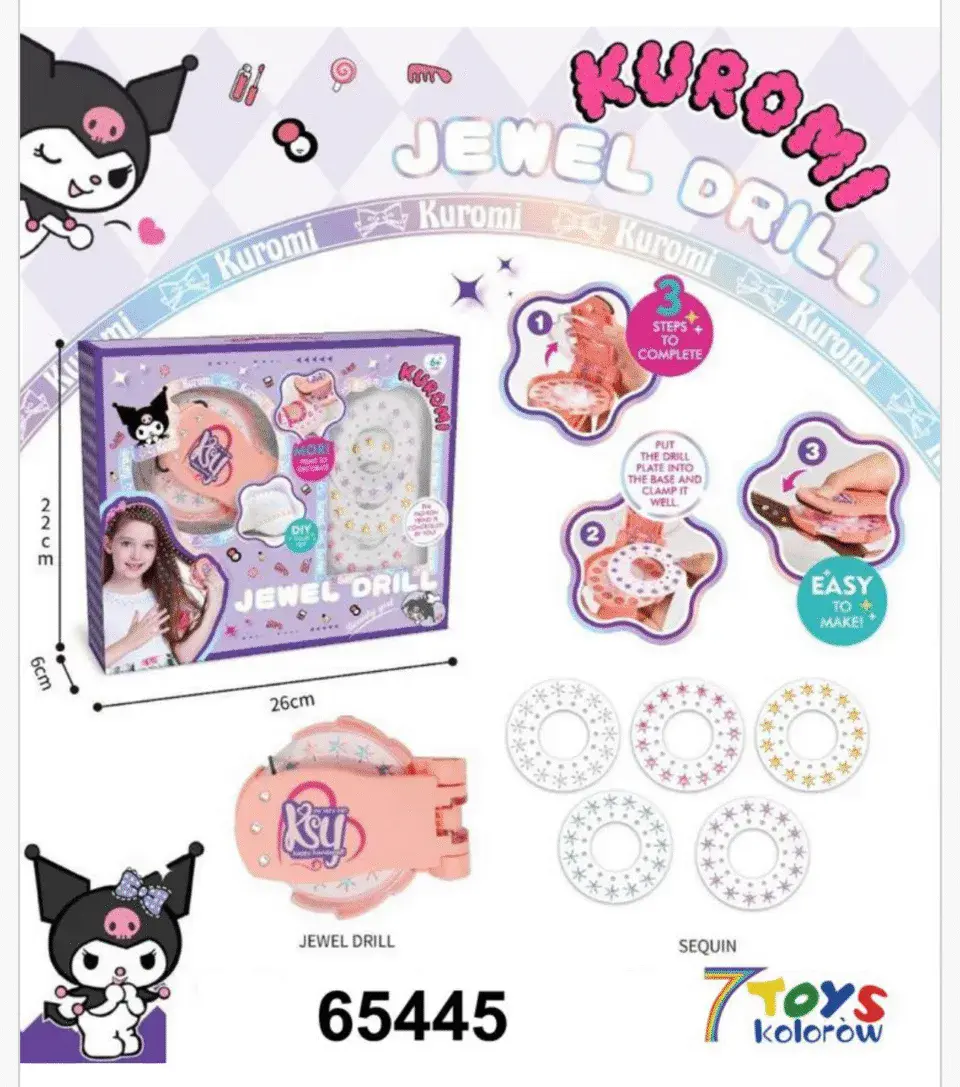 Zestaw do Klejenia Diamentowe Kuromi Jewel Drill 26x22cm 6szt