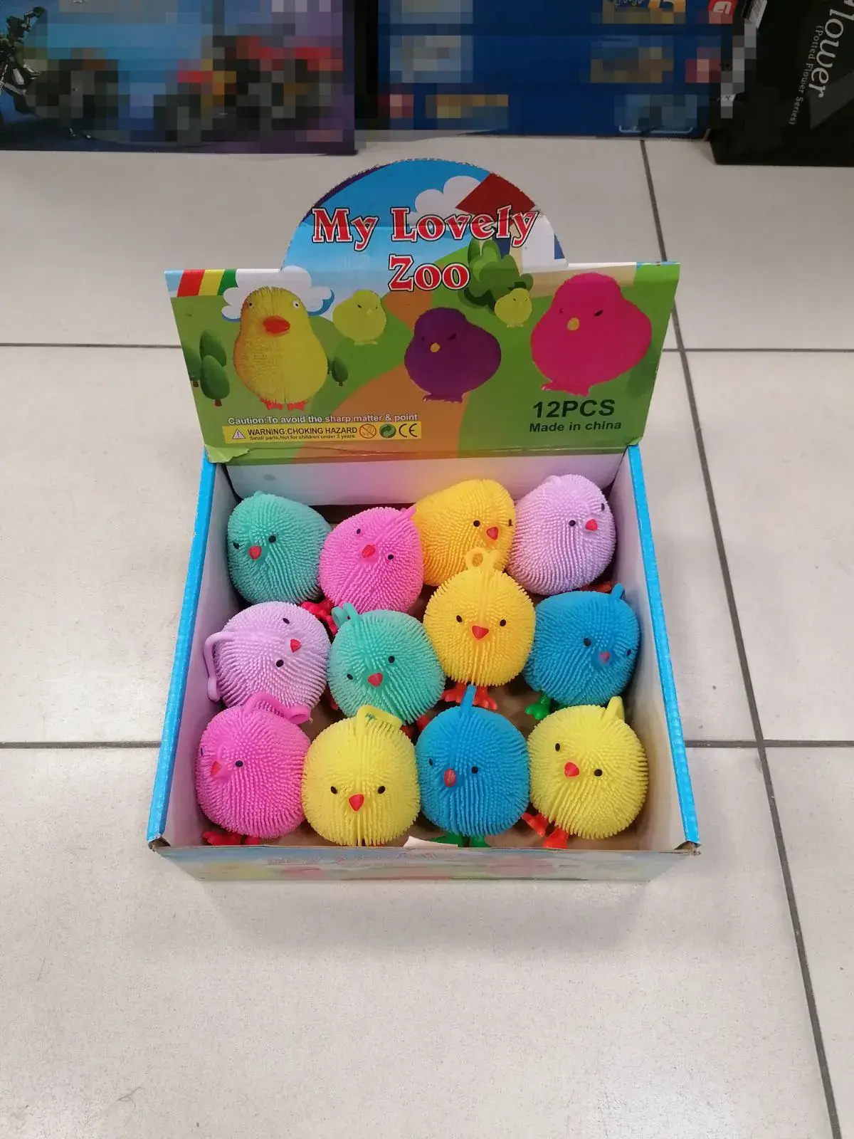 Zabawki Squeeze LED Kurczaki Mini Zoo 12 szt