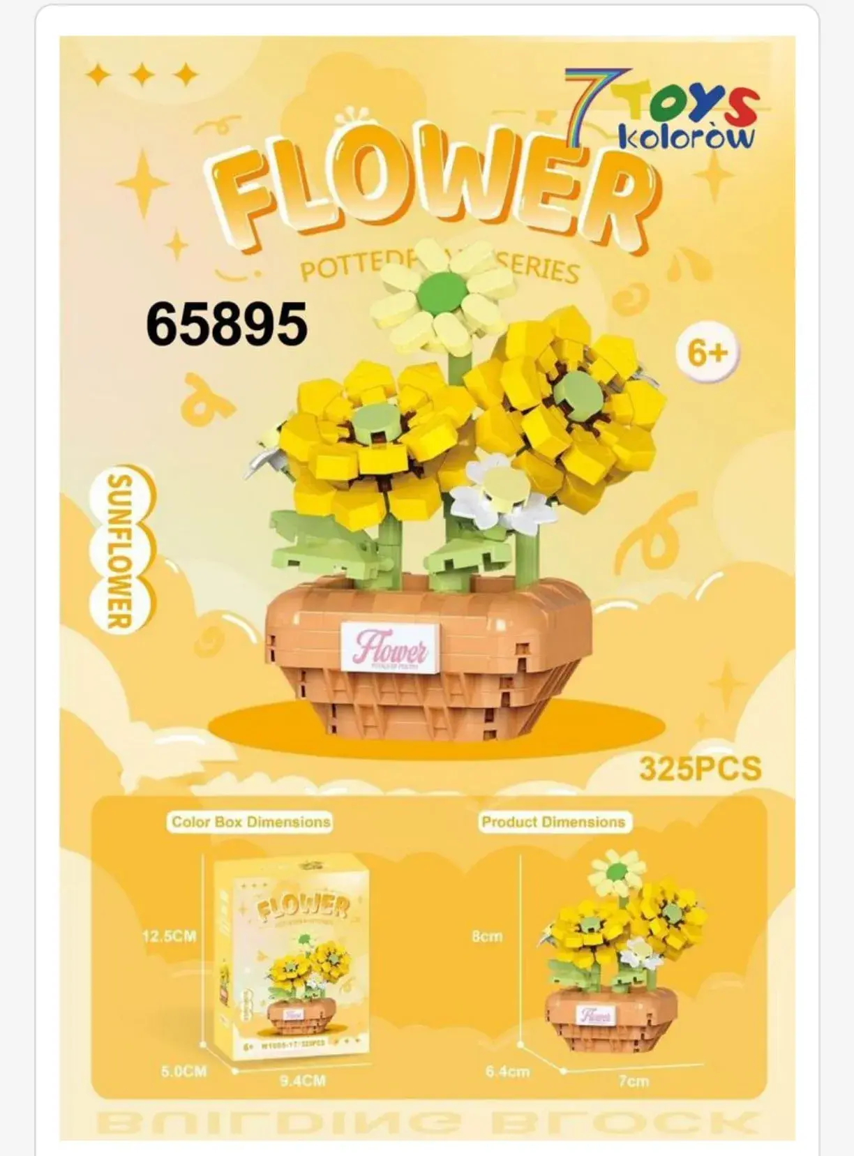 Klocki Flower Pot Series Słonecznik w doniczce 325PCS 6+ 7Toys