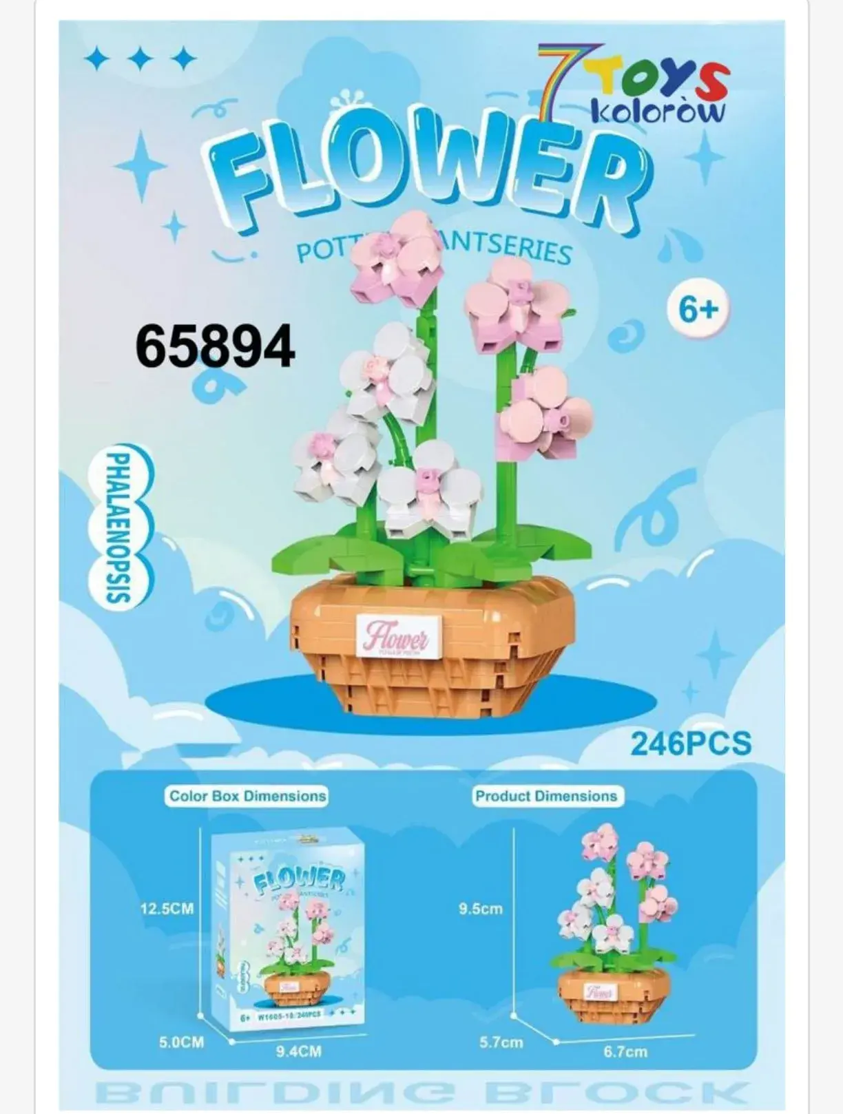 Klocki Kwiaty Flower 246PCS Storczyk Phalaenopsis 9,5cm