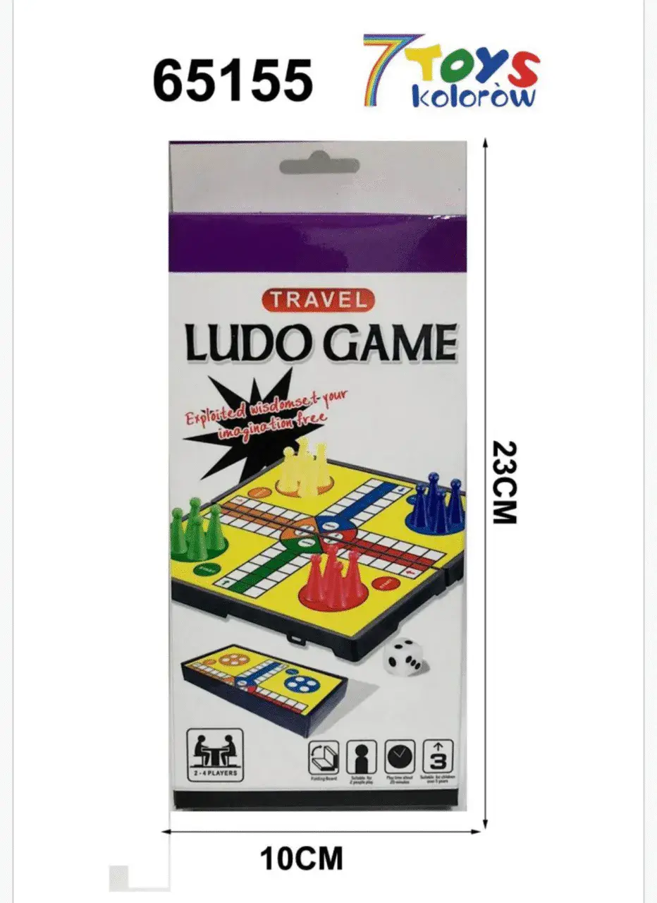 Gra Chińczyk Travel Ludo Game 23x10cm Składana Plansza