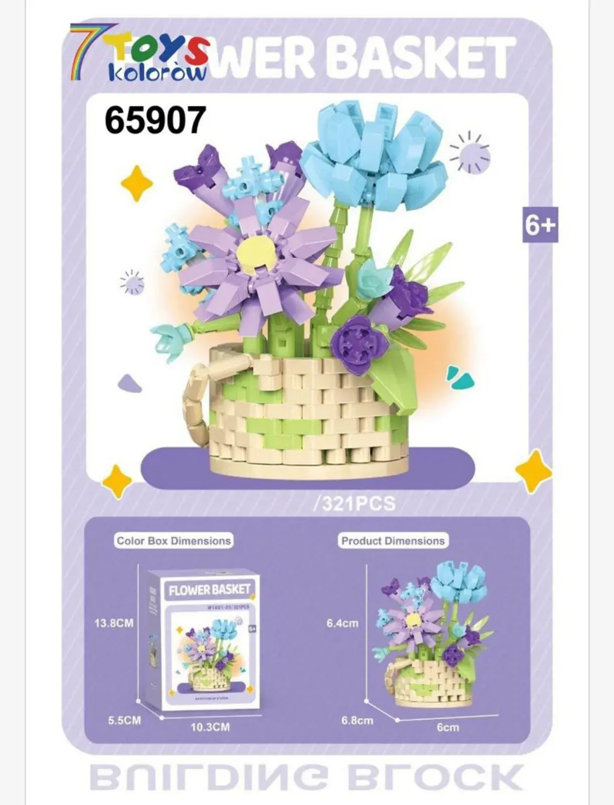 Klocki Kwiaty Flower Basket 321PCS - Kosz z Kwiatami 6+