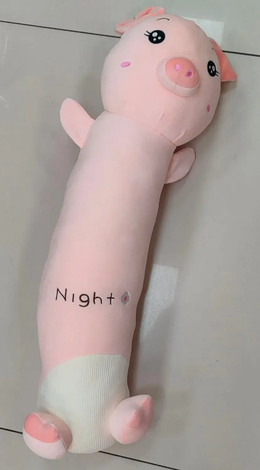 Maskotka Pluszowa Świnka Długa 100cm Różowa Poduszka Night+