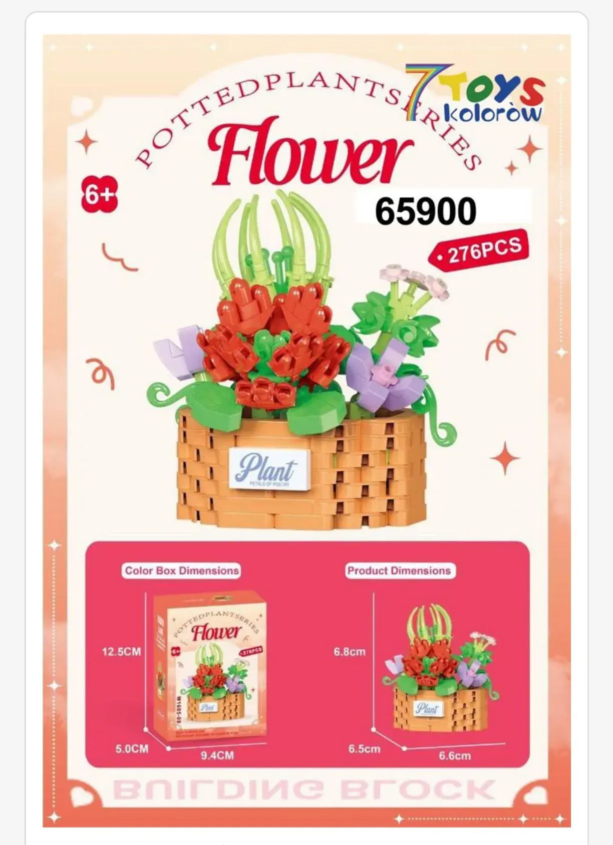 Klocki Kwiaty 276PCS - Kwiat w Koszyku Potted Plant Series 6+