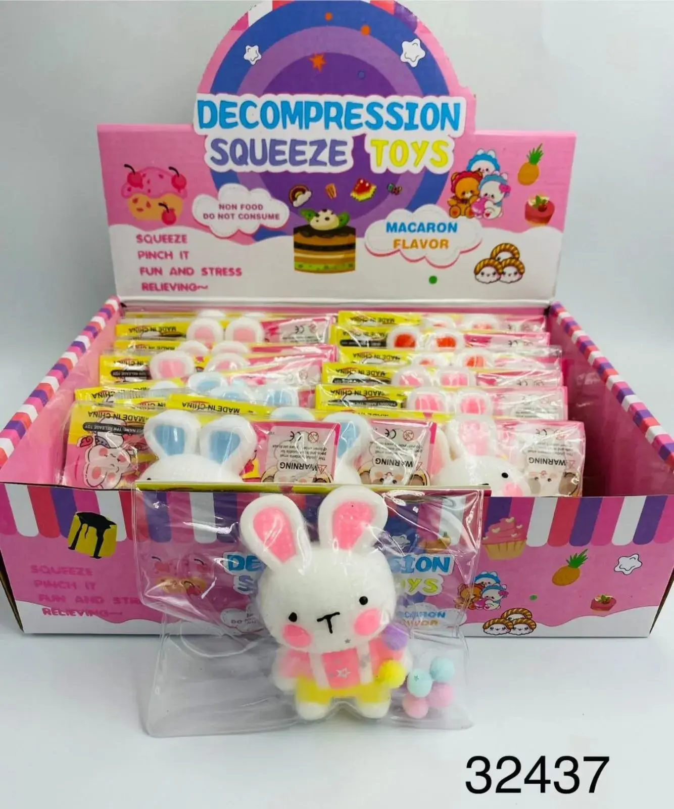 Gniotki Squeeze Toys Decompression Bunny Macaron 16 szt