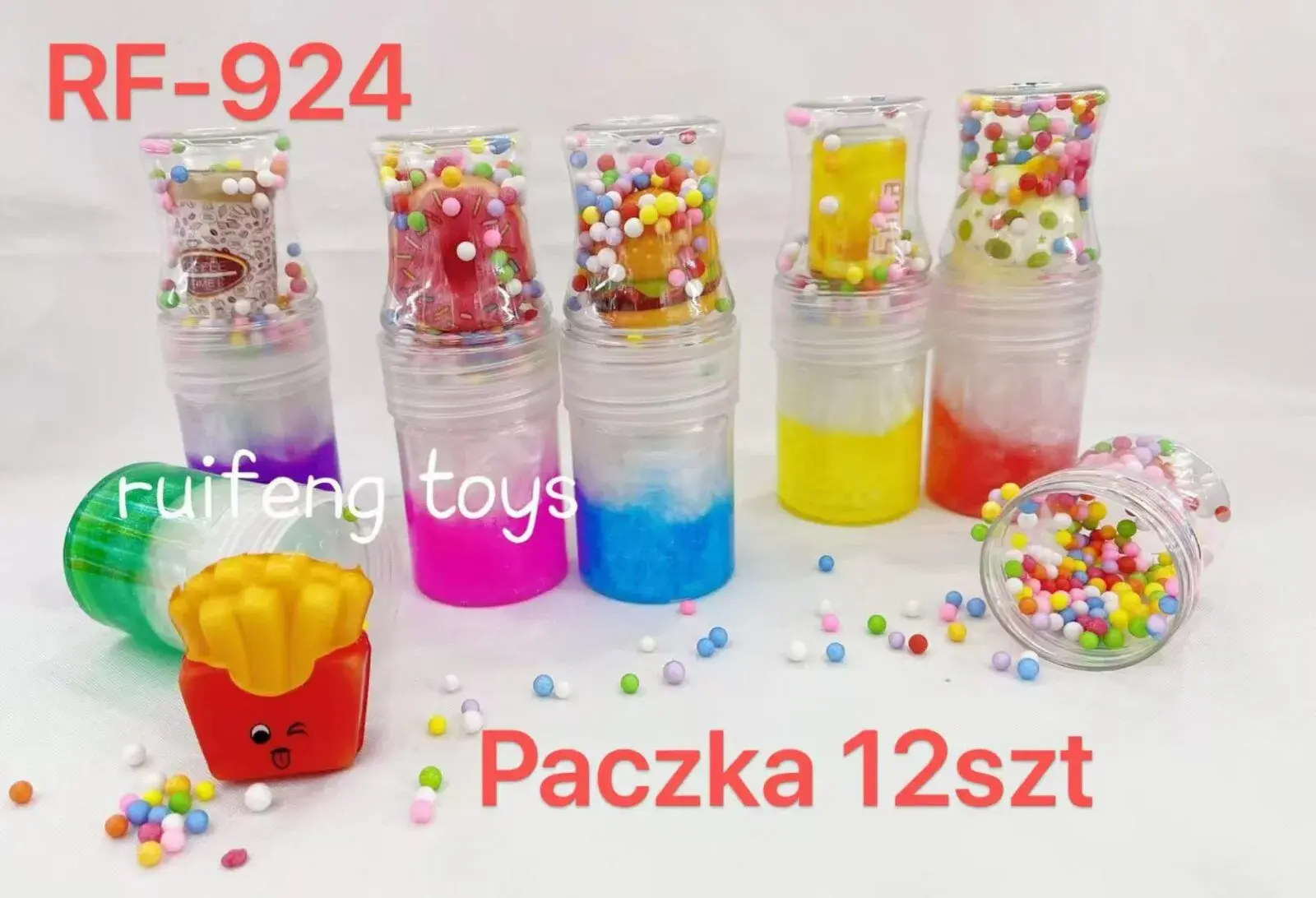 Zabawki Slime w słoikach z koralikami RF-924 12 szt