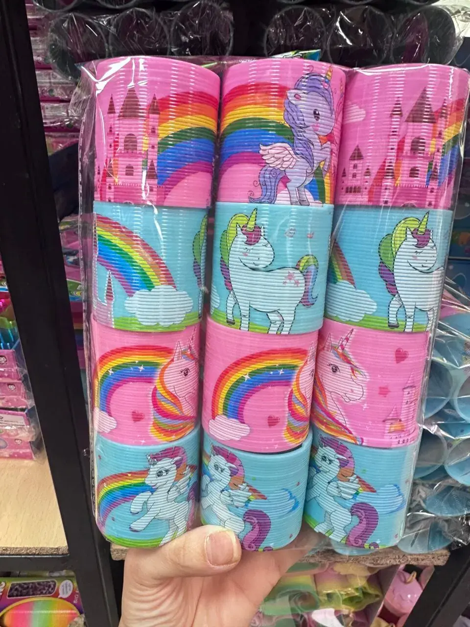 Sprężyna Zabawka Wiosenna Gra Unicorn, Zestaw 12 szt.