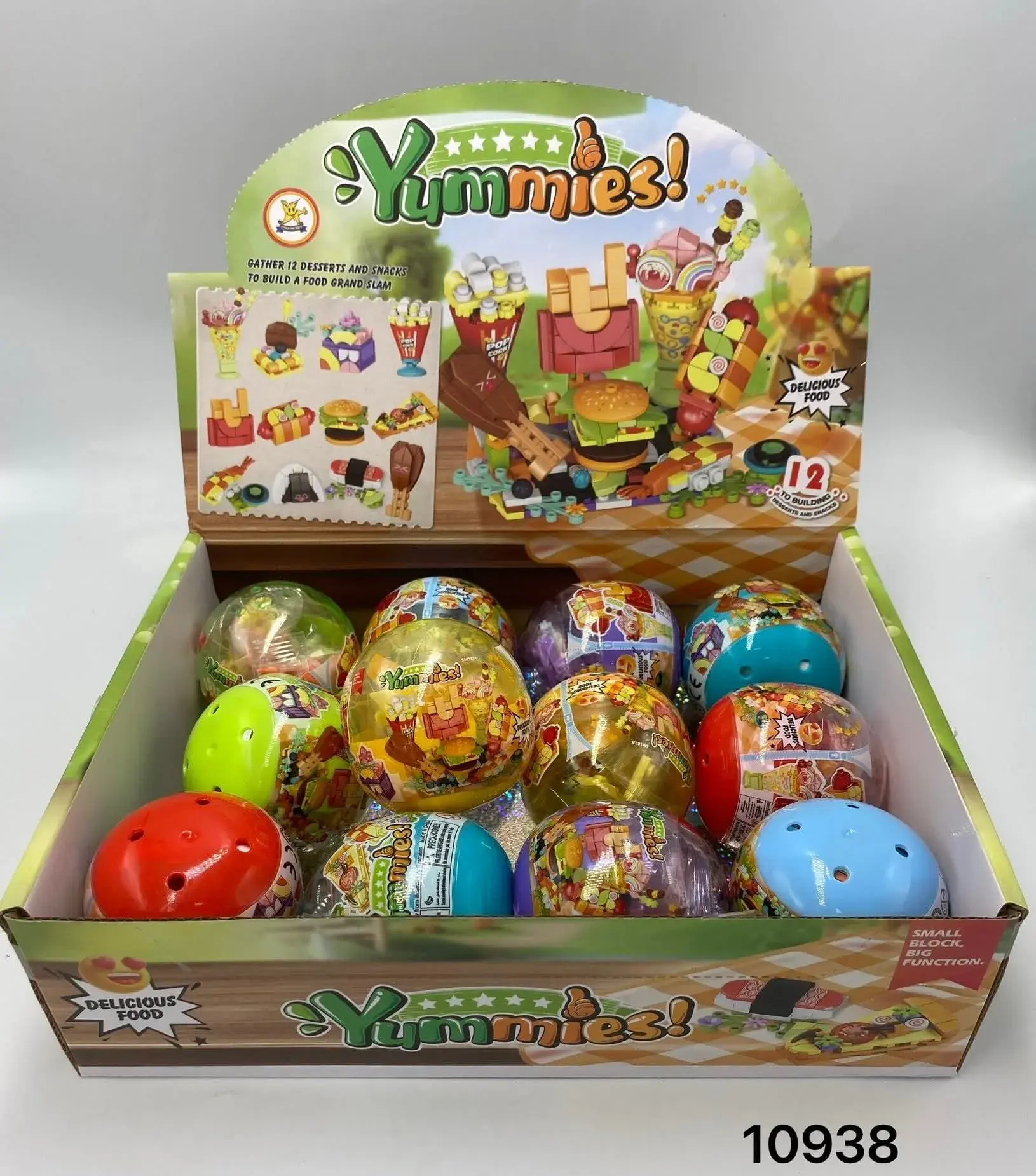 Kula Klocki Yummies - Mini Klocki Konstrukcyjne Jedzenie, 12 szt.