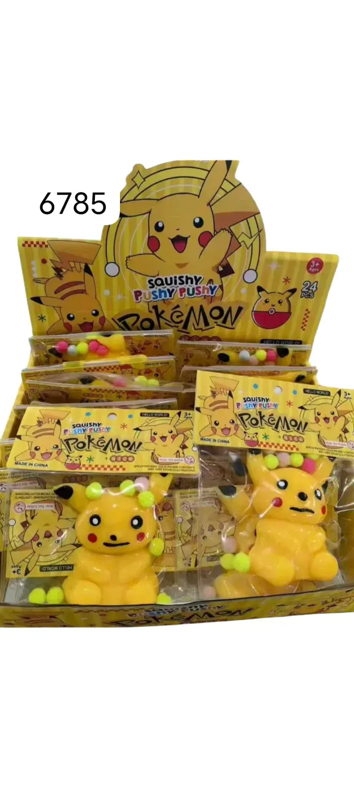 Gniotki Squeeze Pikachu Pokemon Żółte 16 szt/opak.