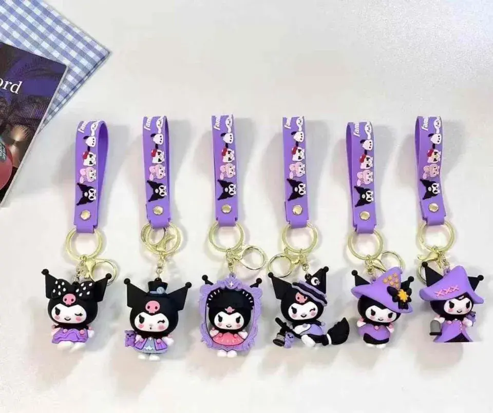 Brelok do Kluczy Kuromi z Paskiem Silikonowym - Mix Wzorów