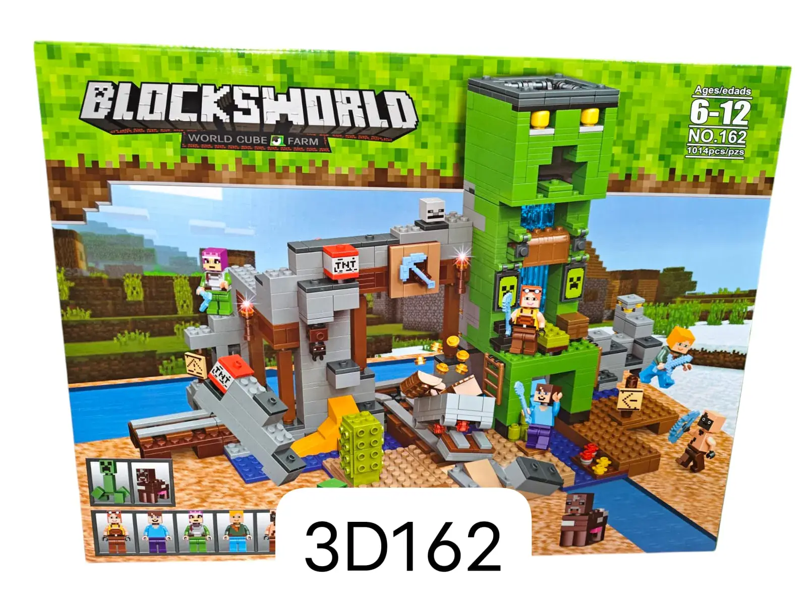 Klocki Blocksworld 1014PCS Zestaw Wieża Creeper NO.162