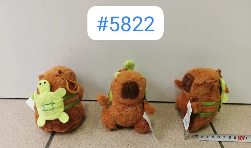 Brelok do Kluczy Kapibara z Plecakiem Żółwiem Pluszowy 12cm