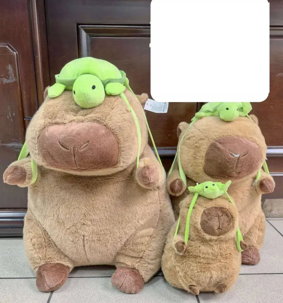 Maskotka Pluszowa Kapibara 40cm z Zielonym Żółwiem