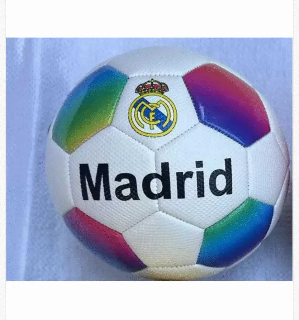 Piłka Madrid mini piłka nożna z tęczowymi panelami, 12 szt.