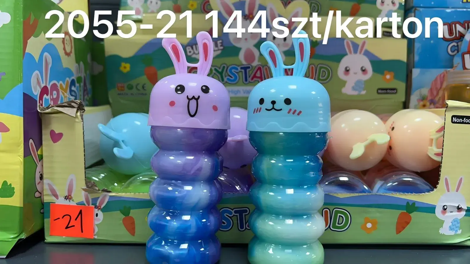 Zabawki Slime Krystaliczne Robaki 12 szt/opak.