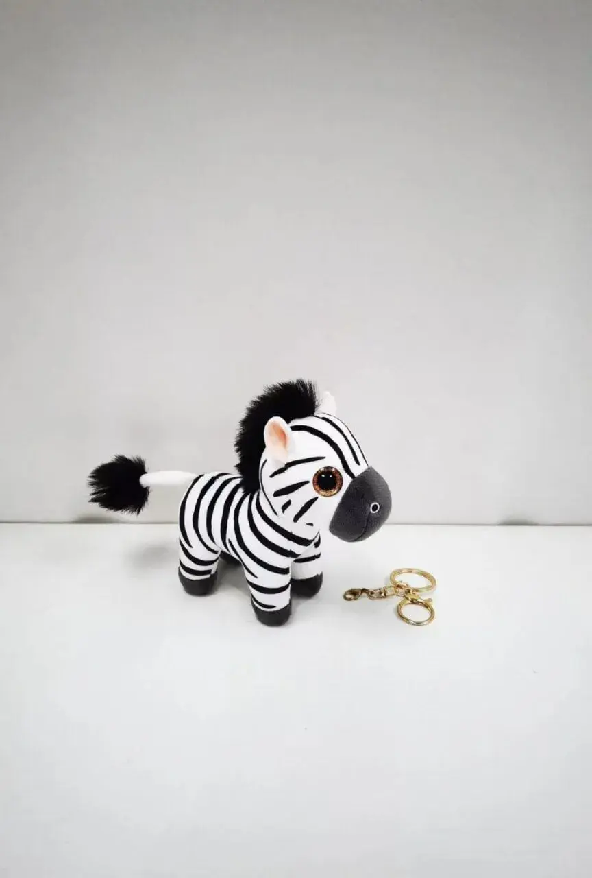 Maskotka Brelok Zebra Pluszowa Czarno-Biała