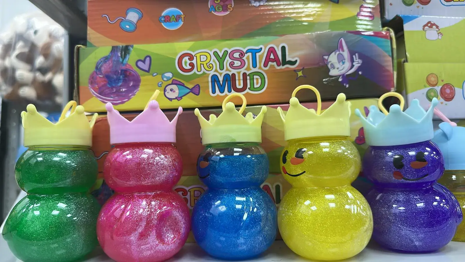 Zabawki Slime Crystal Mud w słoikach, 12 szt