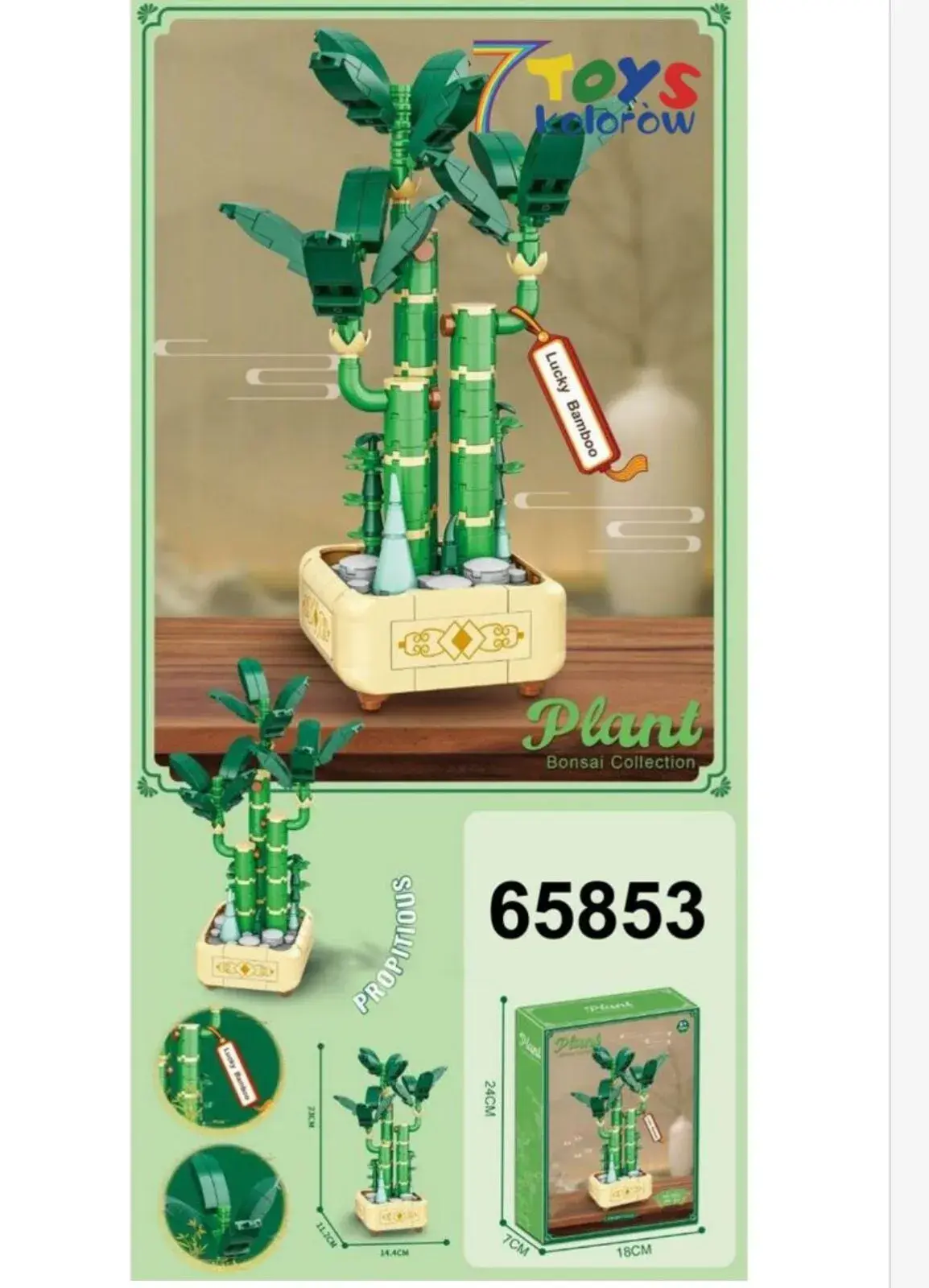 Klocki Kwiaty Plant Bonsai - Lucky Bamboo Szczęśliwy Bambus 23cm