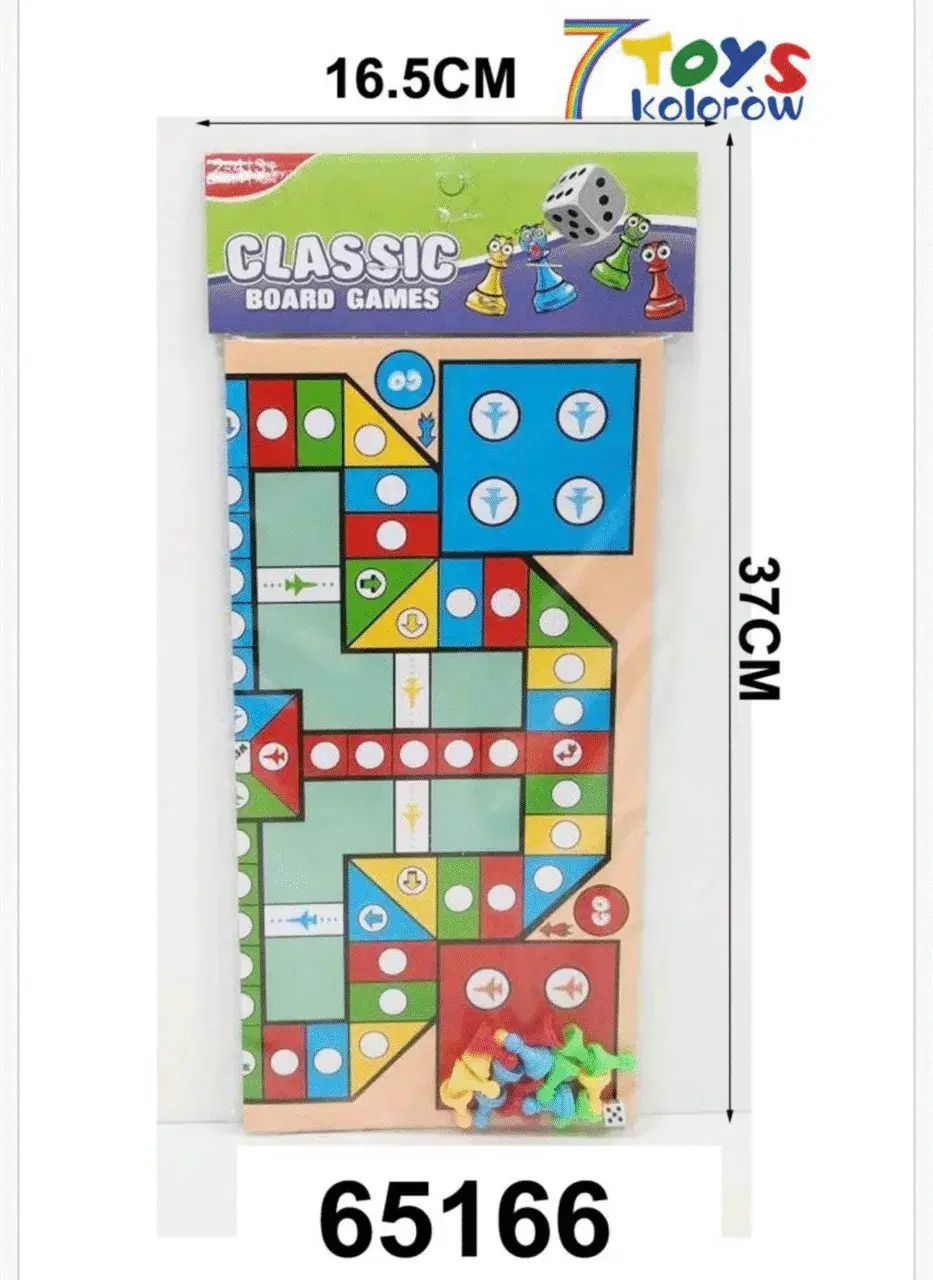 Classic Board Game Gra Planszowa 16,5x37cm z Pionkami i Kostką
