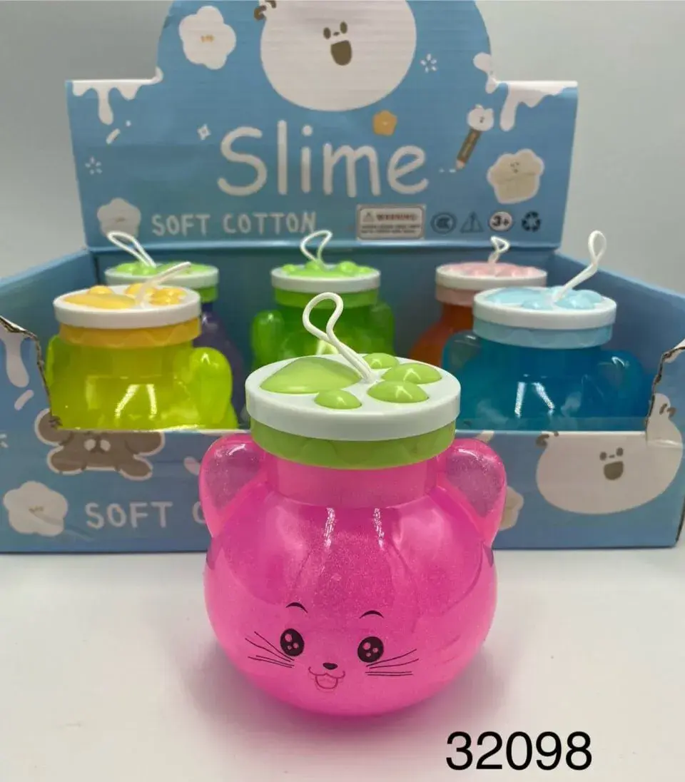 Crystal Mud Slime Kotek 12 szt - Masa Plastyczna z Brokatem