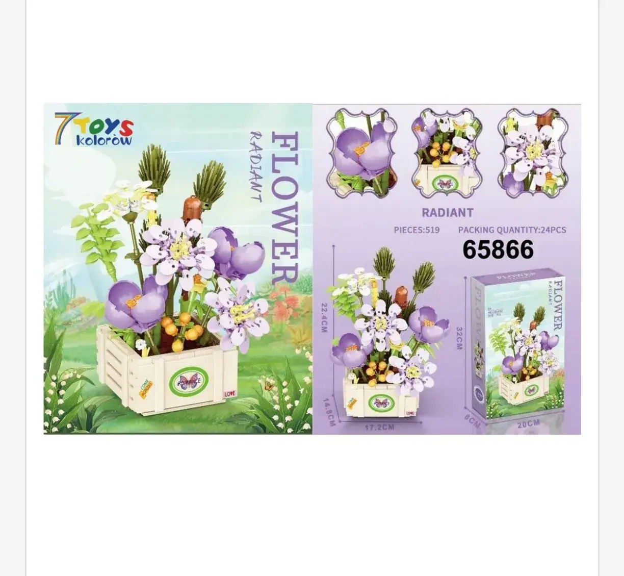 Klocki Kwiaty Radiant Flower 519PCS 7 Kolorów 65866