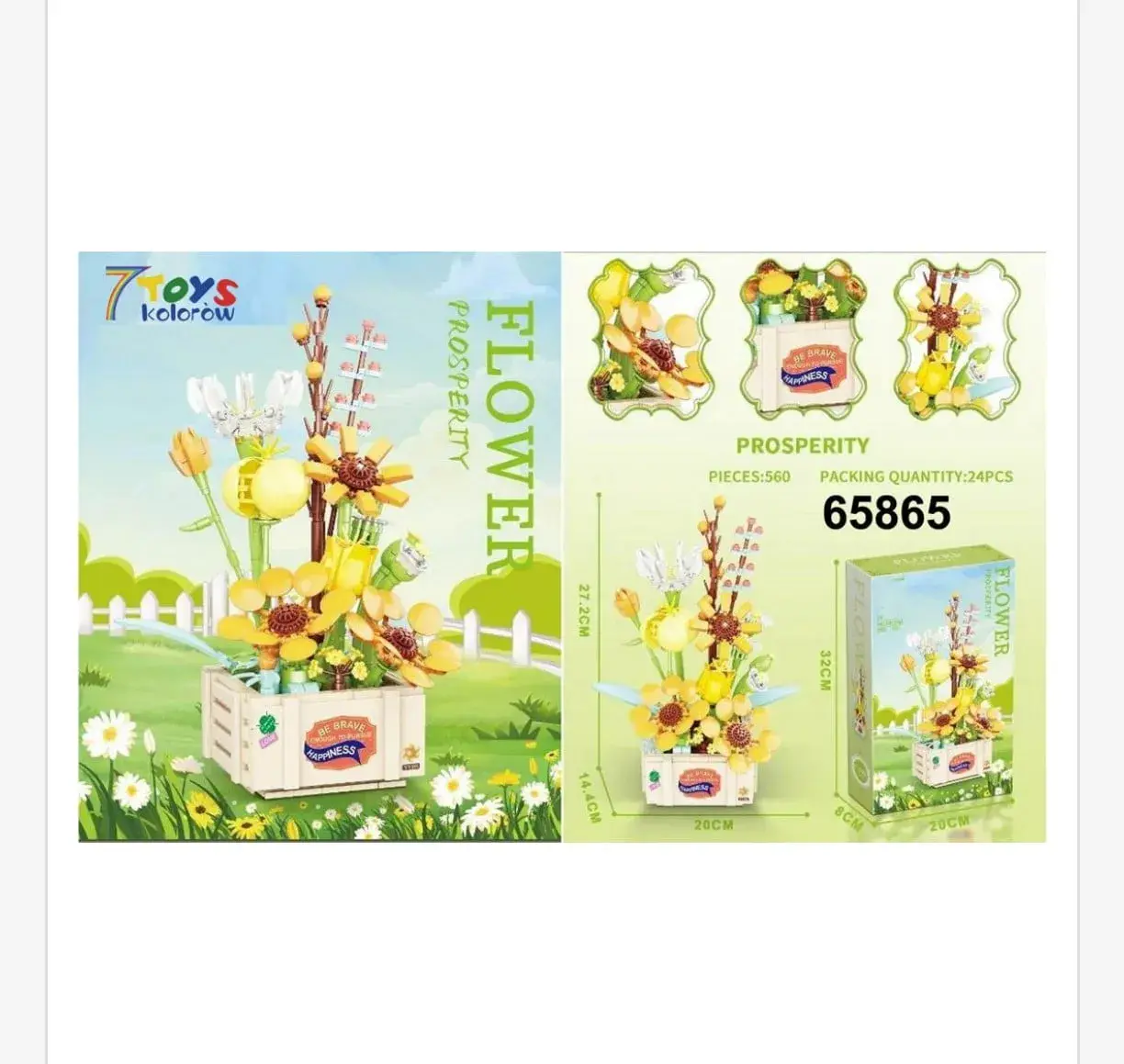 Klocki Kwiaty Flower Prosperity 560PCS 7 kolorów 27cm