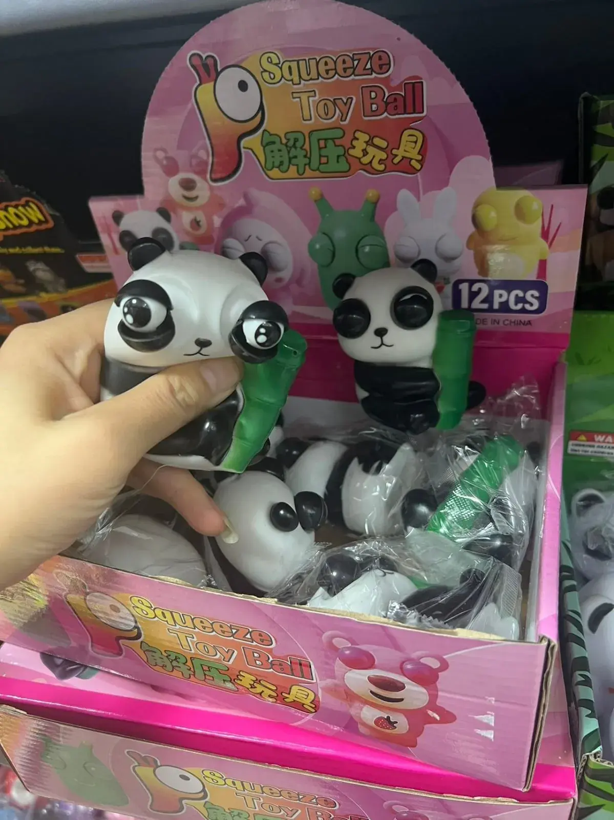 Squeeze Toy Ball Panda z bambusem 12 szt