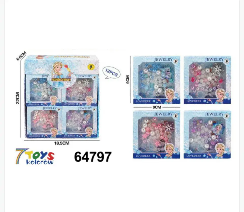 Zestaw Koraliki Biżuteria Frozen Lovedeer 9x9cm 12 szt.